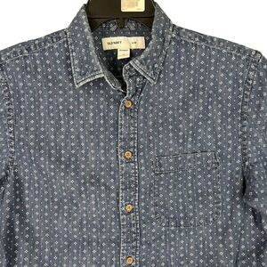 OLD NAVY SOUTWEST SHIRT MEN MEDIUM BLUE Western DENIM SLIM FIT FARM RODEO CASUAL
